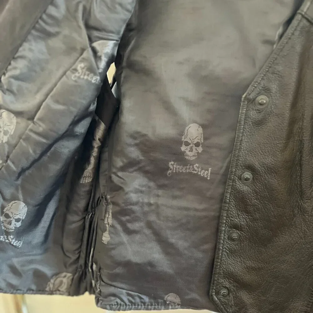 Street & Steel Unisex Moto Motorcycle Mob-Wife V-Neck Vest Sz XL